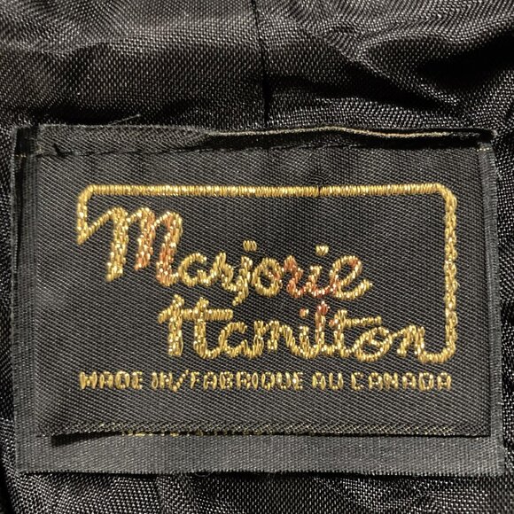 MARJORIE HAMILTON Vintage black velour open front jacket ~ MEDIUM LARGE blazer - Picture 2 of 12